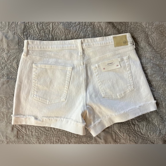 NWT AG Hailey Ex Boyfriend Roll-up Cuffed White Denim Shorts Size 32 - Picture 8 of 15